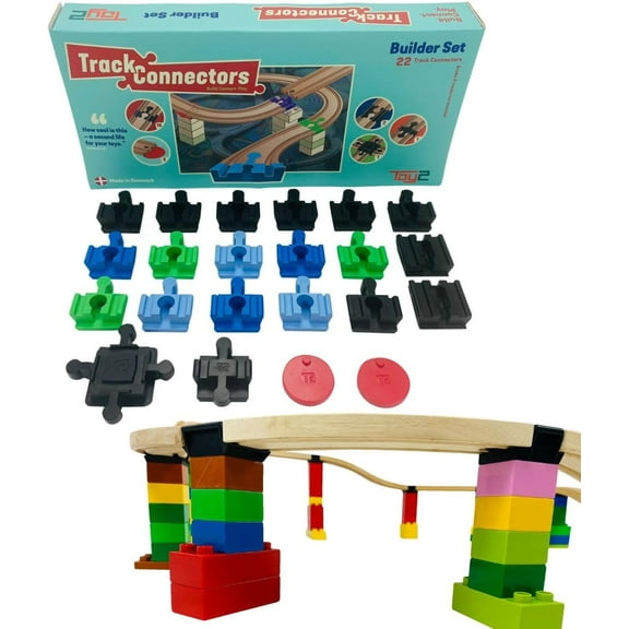 Toy2 Track Connectors Model Train Track Compatible with HAPE Plastic, 22 Piece