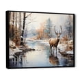 thumbnail image 2 of Designart "Deer Winter Charm" Animals Floater Framed Canvas Wall Art, 2 of 7