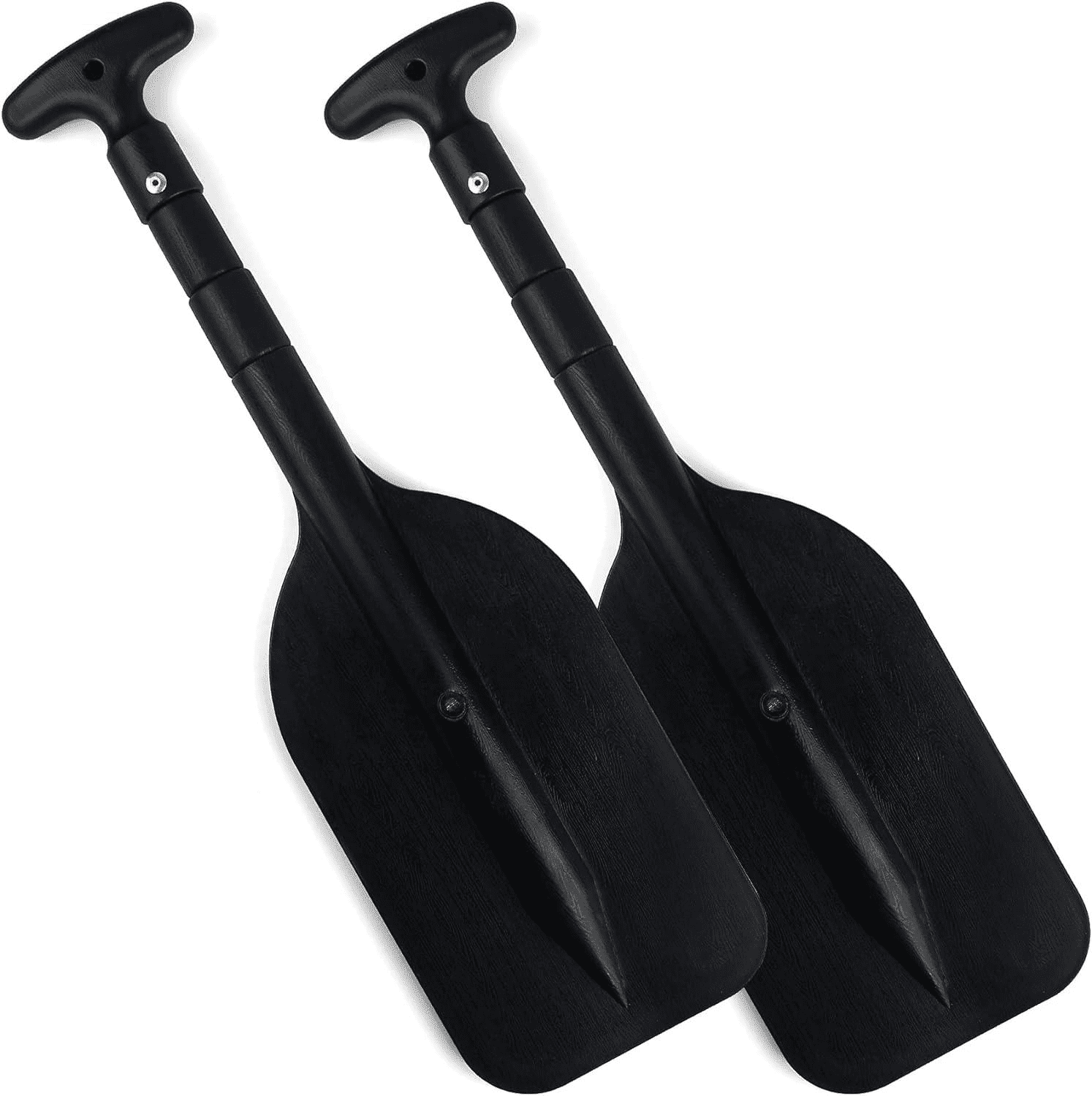 Kayak Paddle, HDJ 2Pcs Boat Paddles Telescoping Emergency Oar for Boat, 42" Adjustable Anti Slip Aluminum Plastic Canoe Paddles, Black