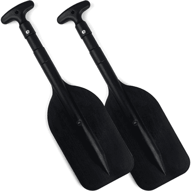 Kayak Paddle, HDJ 2Pcs Boat Paddles Telescoping Emergency Oar for Boat, 42" Adjustable Anti Slip Aluminum Plastic Canoe Paddles, Black