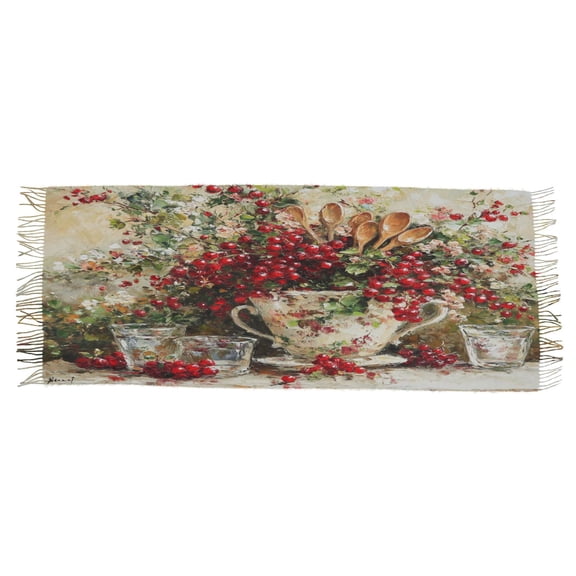 BZSMCE Women Scarf Red Cherry Pattern Simple Pattern Soft Warm Long Large Scarves