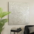 thumbnail image 2 of DecMode Silver Wood Carved Scales Abstract Wall Decor with Hammered Inspired Design, 2 of 11
