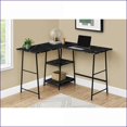 thumbnail image 4 of Desks, Modern 40” Computer Desk with Storage Cubbies, Left/Right Set-up, Black Laminate | Black | Particle Board, 4 of 5