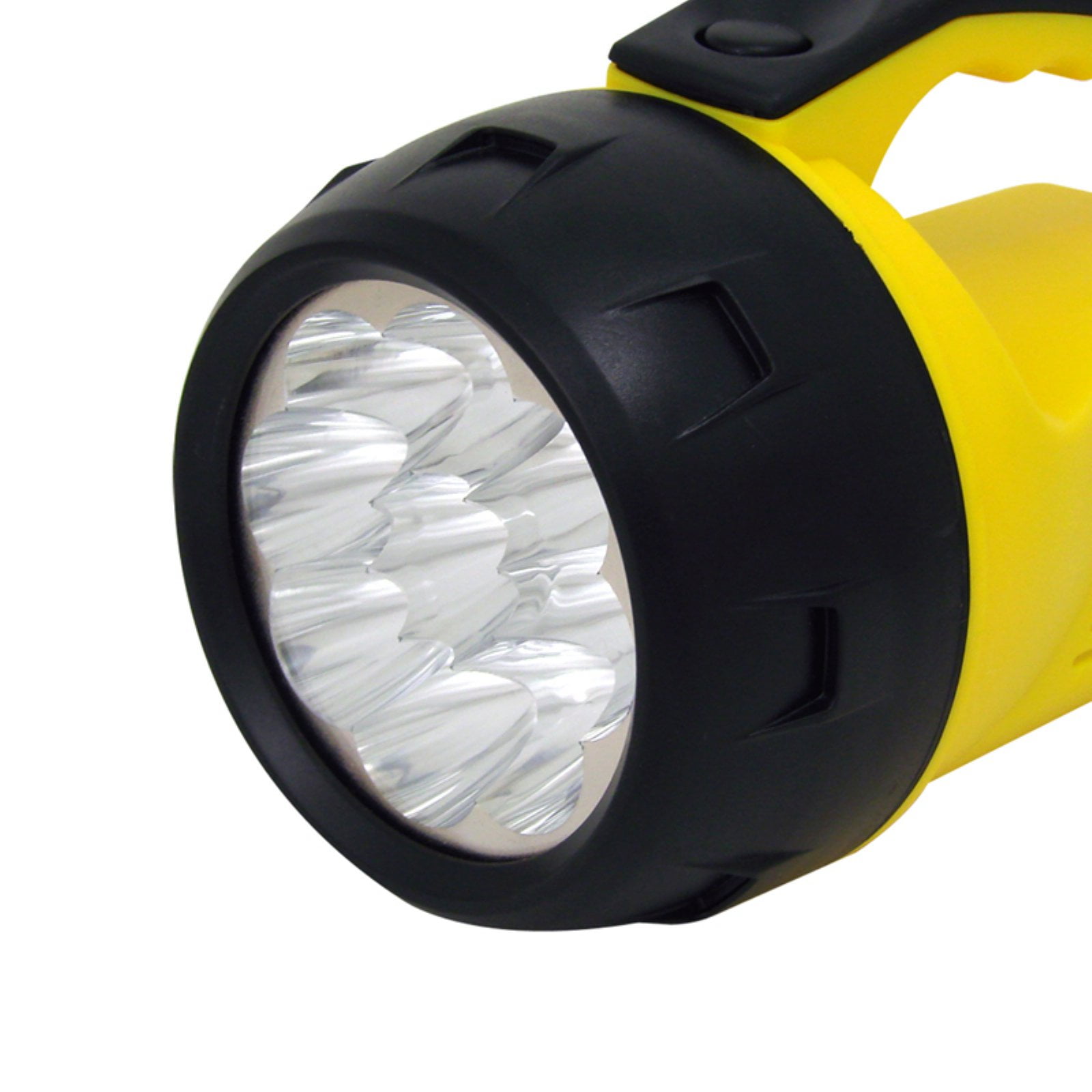 PRO-SAFE White LED Bulb, Spotlight/Lantern Flashlight - Black, Yellow Plastic Body, 4 D Batteries Not Included | Part #LED-LANT-HV