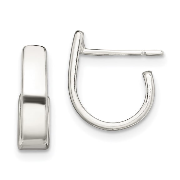 Auriga Fine Jewelry 925 Sterling Silver 4mm Fancy J-Hoops Earring for Women