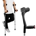 thumbnail image 1 of PEPE Mobility - Muletas de antebrazo para adultos (2 unidades, puño abierto), ajustables, de aluminio, negras - Fabricadas en Europa, 1 of 5