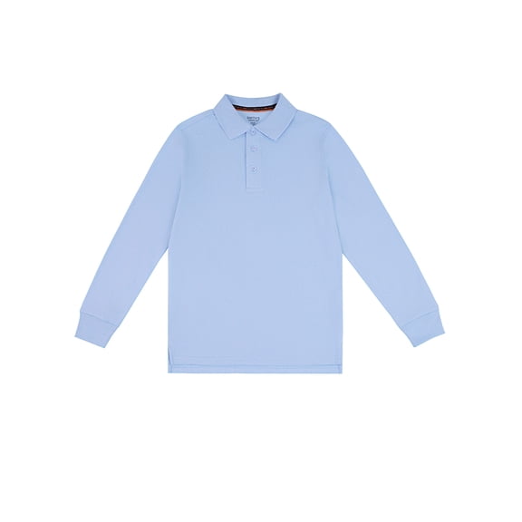 Smith's American Boys' Long Sleeve Interlock Polo Shirt Color: blue Size: 14 - 16
