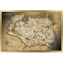 The Elder Scrolls V: Skyrim - Map Wall Poster, 14.725" x 22.375" Framed