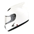thumbnail image 1 of 1Storm Motorcycle Bike Full Face Helmet HB75 Horn Wing as Bonus Glossy White, 1 of 7