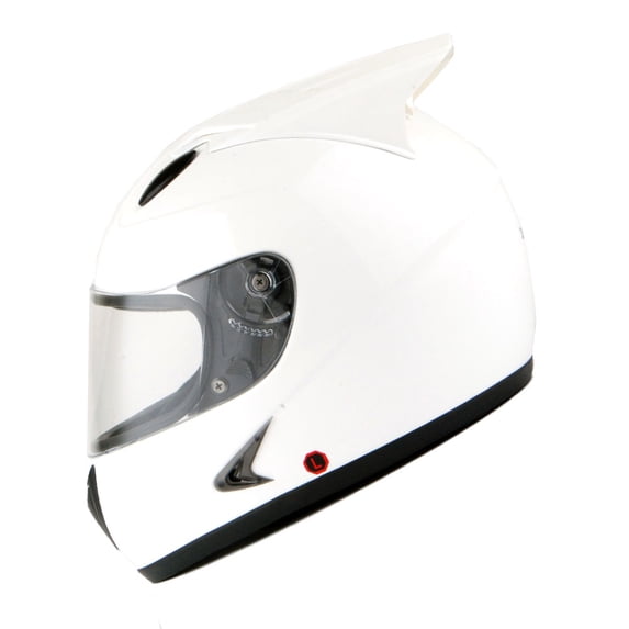 1Storm Motorcycle Bike Full Face Helmet HB75 Horn Wing as Bonus Glossy White