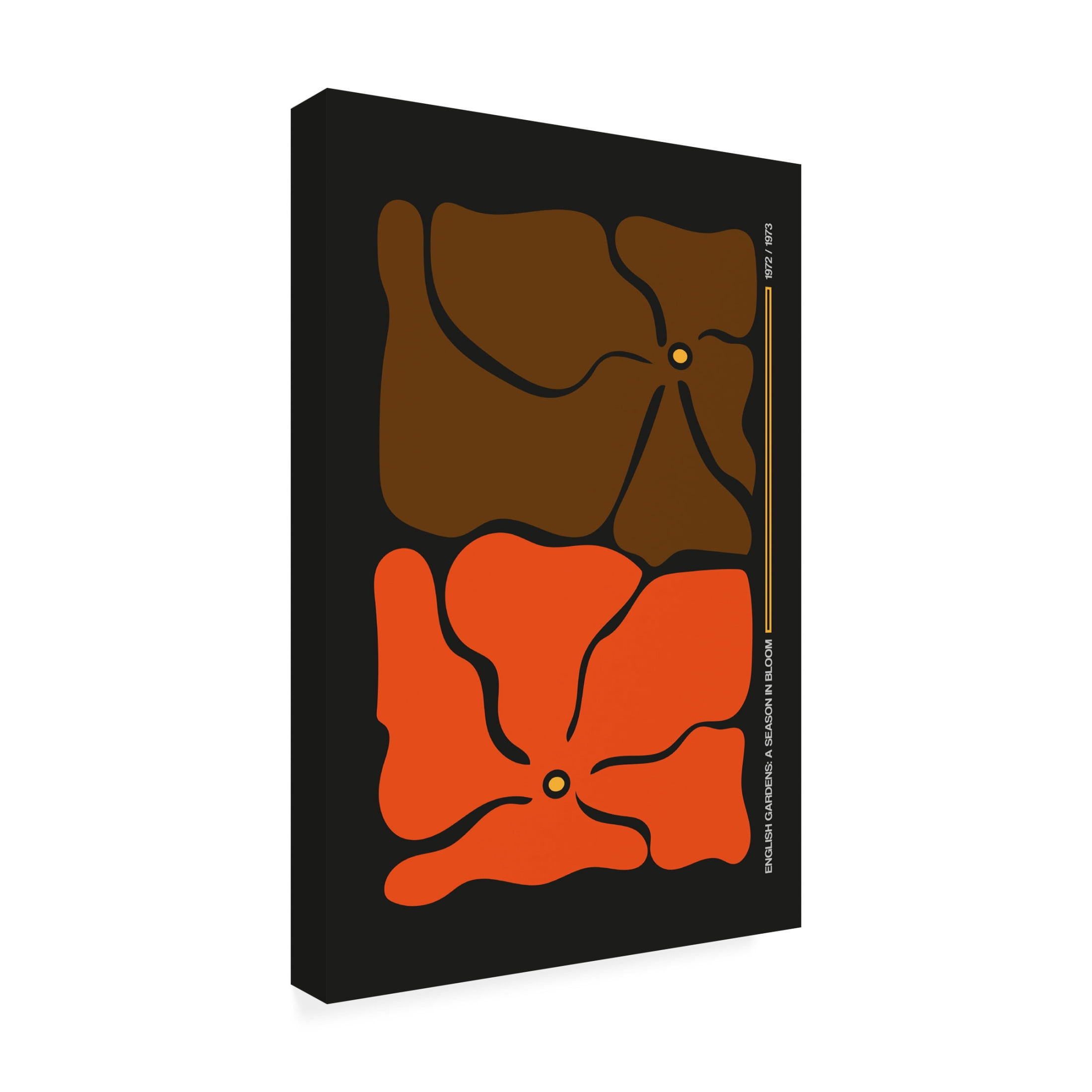 Trademark Fine Art Frances Collett Two By Two Flower Grey/Orange Canvas Wall Art