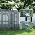 thumbnail image 5 of Walnest 77in Extra Large Bird Cage,Heavy Duty Bird Aviary with 2 Feeding Bowls& Feedable Door for Parrot Eagle Pigeon Hornbill(Silver&Grid), 5 of 7