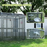 Walnest Large Walk-in Cage 77-inch Heavy Duty Bird Cage Outdoor Diamond Grid Aviary Parrot Cage with 2 Feeding Bowls(Sliver)