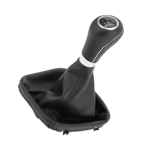 Unique Bargains Shift Knob with Boot Cover for Mercedes Benz W203 S203 Plastic Black 6 Speed Manual Stick Shifter Knob