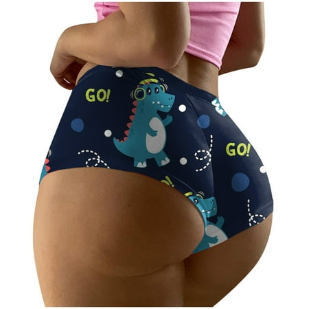 GHSOHS Womens Underwear Thongs Black Panties Pantys for Women Fashion Sexy High Wais Underwear Printed Seamless Breathable Underwear Sexy Briefs Panties Underpants Hipster Panty Green Panty Cotto 3XL