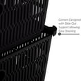thumbnail image 4 of Simplify 4 Pack Slide 2 Stack It Shallow Plastic Storage Tote Baskets in Black, 4 of 9
