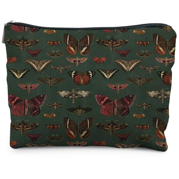 Bolsa de cosméticos RYYCDOI Moody Green Academia Butterfly Women