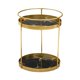 thumbnail image 2 of Estante de baño Organizador de cosméticos Soporte redondo para maquillaje de baño Organizador de tocador Capas dobles negras, 2 of 9