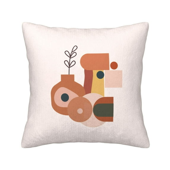 Square Throw Pillow Covers with Core, Abstract Aesthetic Pattern Pink Pillows for Sofa Beds, 18"x18"