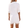 thumbnail image 3 of Shine Up Women Swimsuit Cover-up Shirt Tassel Beach Swimwear Summer Bathing Suit Dress, 3 of 4