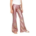 thumbnail image 2 of KAUOD Girls Sequins Flare Pants School Dance Wide Leg Bell-Bottom Pants Kids Toddler Glitter Elastic Waist School Trousers, 2 of 4