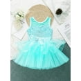 thumbnail image 4 of vastwit Kids Girls Sequins Mesh Ballet Tutu Dress Gymnastics Dance Skirted Leotards Green 3, 4 of 7