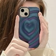 thumbnail image 5 of iPhone 13 Love Heart Case, Fashion Cute Soft Silicone Purple 3D Heart Water Ripple Bling Glitter Shockproof Women Girls Case Cover for iPhone 13, 5 of 14