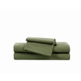 thumbnail image 6 of Brooklyn Loom Essential 100% Cotton Washed Softness 4-Piece Full Sheet Set in Green, Solid Color, OEKO-TEX Certified, 6 of 11