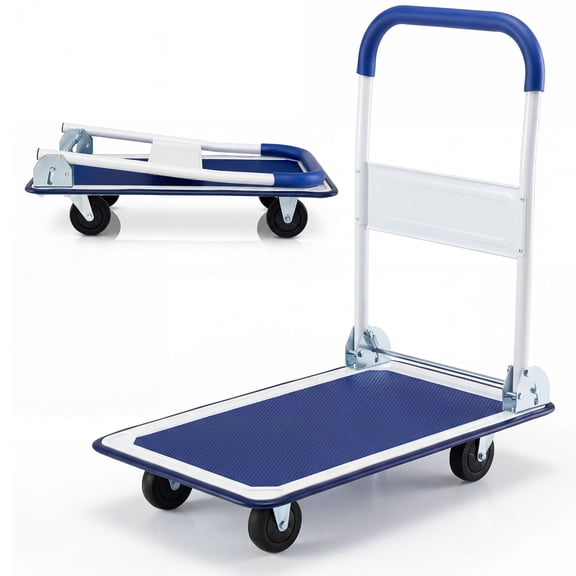 Costway 330lbs Platform Cart Dolly Foldable Push Hand Iron