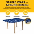 thumbnail image 4 of Blue Snowflake Christmas Table Cloths for 3 Foot Rectangle Tables, Winter Xmas Snowflake Patio Waterproof Elastic Fitted Tablecloths, Washable Rectangular Table Cover for Camping, 4 of 8