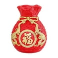 thumbnail image 2 of Estatua de bolsa de dinero Feng Shui, arreglos florales, florero, coleccionable creativo Rojo L, 2 of 9