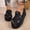 Black, variant on Womens Platform Wedge Denim Casual Shoes, Lightweight Summer Blue Jean Slip On Sneakers for Vacation Beach Daily Wear, Comfortable Thick Sole Walking Shoes