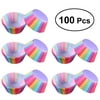NUOLUX 100 Pcs Cupcake Wrappers Liners Muffin Cases Cake Cup Party Favors (Rainbow Color Wrap)