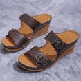 thumbnail image 5 of NOKIO Wedge Sandals for Women Women's Beach Slope Heel Slippers Hollow Casual Slippers Slope Bottom Shoes Retro Sandals Women’s Platform Wedge Sandals Open Toe Buckle Casual Sandal, 5 of 9