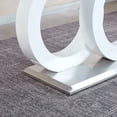 thumbnail image 4 of 70" Modern Glass Dining Table for 6, Rectangular Tempered Glass Top & OC Shape Glossy Wood Frame & Metal Base for Dining Room, Home Office, Meeting, 4 of 6