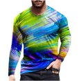 thumbnail image 2 of Waiimak Men Long Sleeve Printing Round Neck Pullover T Shirt Blouse, 2 of 3