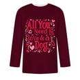 thumbnail image 4 of Men's Valentine's Day T-Shirt Heart Print Round Neck Casual Short Sleeve Round-Neck Blouses,Valentine's Day Gift for Him Wine, 4 of 4