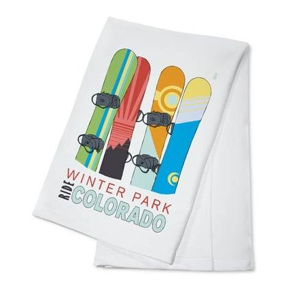 Winter Park, Colorado - Snowboards in Snow - Lantern Press Poster (100% Cotton Kitchen