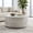 Ivory Oak Travertine, variant on Festivo 28" Round Coffee Table in Sahara Oak & Travertine Finish