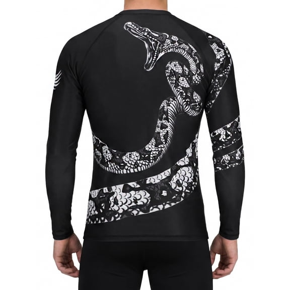 Constrictor Snake White IBJJF Approved MMA Rash Guard Small