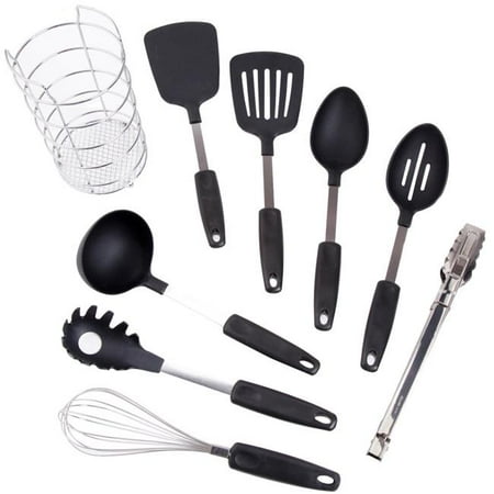 

Chefs Better Basics Utensil Set with Round Shape Wire Caddy - 9 Piece