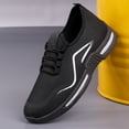 thumbnail image 5 of Men's Breathable Running Shoes Lace Up Low Top Slip On Sneakers Comfortable Platform Non Slip Work Shoe Black Size 10, 5 of 6