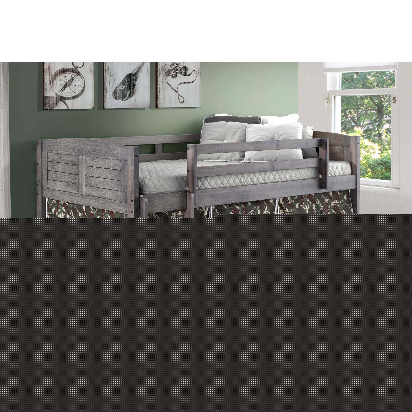 thumbnail image 6 of Donco Kids Louver Twin White Low Loft Bed with Blue Tent, Twin, White, 6 of 6