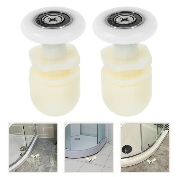 Worgeous 4Pcs Shower Door Rollers Rod Pulley For The Bathroom Glass Sliding Door Pulleys Wheels Shower Glass Door Rollers Replacement White