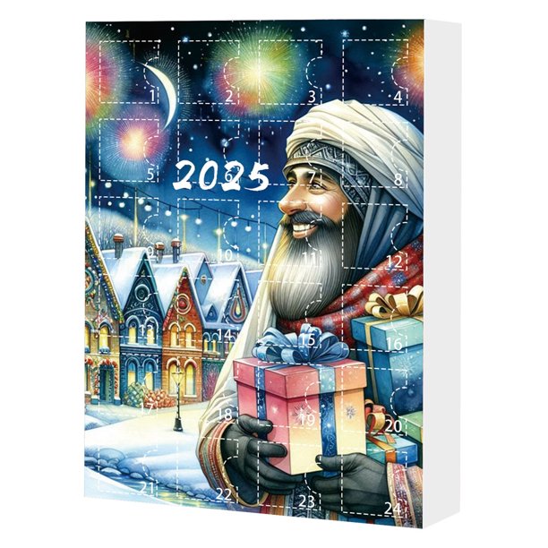 Calendario de cuenta regresiva para Navidad 2025, bonita decoración acrílica, caja de regalo para familiares y amigos.