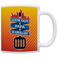 thumbnail image 1 of ThisWear Father's Day Gifts for Papa Look Out Papa is Grillin 11 ounce Coffee Mug Fire, 1 of 5