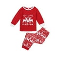 thumbnail image 4 of Popvcly Christmas Pajamas for Family Matching Family Pajamas Sets Xmas Elk Reindeer Print Family Xmas Sleepwear Set, 4 of 6