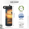 thumbnail image 4 of Susaid Sunset Ocean Whale Print 18oz Sports Insulated Kettle Stainless Steel Water Bottle For Running, Hiking, Cycling, Climbing, 4 of 8