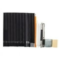 thumbnail image 5 of TIFOR 30Pcs Sketch Charcoal Pencil Eraser Set Art Craft with Pouch for Drawing Sketching, 5 of 8