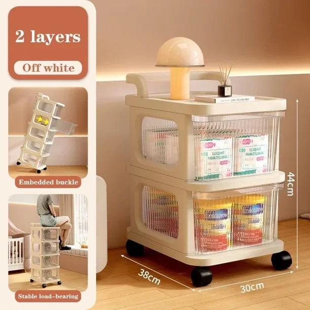 Gabinete de almacenamiento estilo cajonera, estante de almacenamiento de viento y aceite de leche multicapa, gabinetes de cajones transparentes para niños, carrito de alta capacidad